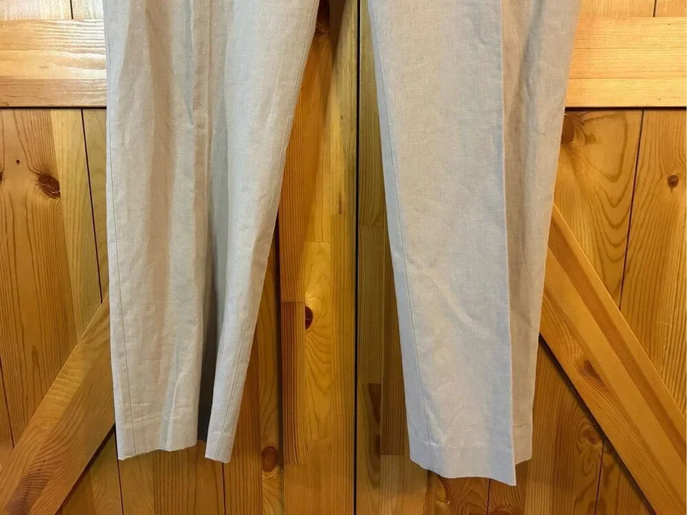 Stafford Slim Fit Linen Blend Flat Front Pants, Men's Size 40x32 NWT (0194)